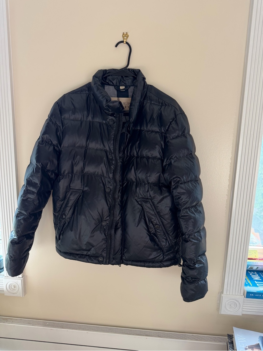 Burberry men’s navy Quilted Puffer Jacket